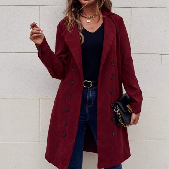 Black Corduroy Double Breast Pocket Jacket Minimalist - Picture 12 of 12